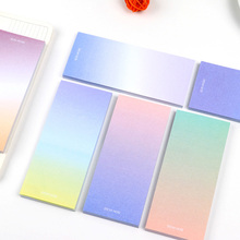 Cute Rainbow Memo Pads Decoration Stickers Self-Adhesive Stationery Sticky Notes N Times Paste Gradient Color Message Stickers 2024 - buy cheap