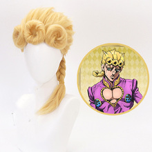 JoJo's Bizarre Adventure-Peluca de Cosplay de Golden Wind, Anime JoJo no Kimyou na Bouken Giorno Giovanna, pelucas de cabello + gorro de peluca 2024 - compra barato