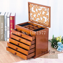 Big 6 floors Wood Jewelry Box jewelry display casket / earrings ring box /jewelry box organizer /case for jewelry gift box 2024 - buy cheap