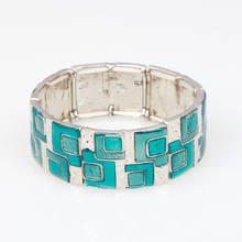 Top Quality Elastic bracelets Alloy Square enamel bangles Fashion jewelry wholesale BS10530 2024 - купить недорого