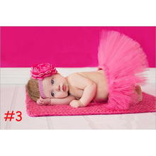 NEW 7 Colors Newborn Tutu Skirt With Matching Flower Headband Newborn Photo Props Baby tutu Girl Fluffy Pettiskirt 2024 - buy cheap