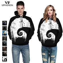 VIP Fashion  Fashion Halloween Style Women Sweatshirt 3d Terror Skull Printed Pattern Design Couple Hoodies 2024 - compre barato