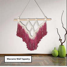 Tapiz colgante de pared de macramé tejido a mano, accesorios de decoración para el hogar, dormitorio, boda, regalo 2024 - compra barato