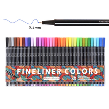 Novo 24/36 cores fino forro canetas conjunto micron esboço colorido 0.4mm marcador de arte para desenho pintura quadrinhos estudante papelaria 2024 - compre barato