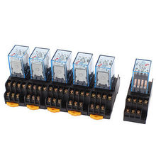 6 Pcs AC 110V/120V Coil 4PDT 35mm DIN Rail Electromagnetic Power Relay + Socket  Free Shipping 2024 - buy cheap