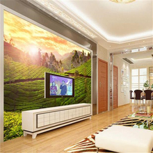 Beibehang-papel de pared de bambú para sala de estar y dormitorio, papel de pared de fondo de TV, murales de cascada 2024 - compra barato