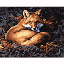 Fox DIY Digital Canvas Oil Painting Coloring By Numbers Home Decor Hand Painted Canvas Oil Painting on the Wall Picture DY394 2024 - buy cheap