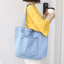High Quality Denim Top-handle Bag Casual Jeans Fabric Tote Bag for Teenager 2020 Female Daily Korean Style Handbag for Shopping 2024 - buy cheap