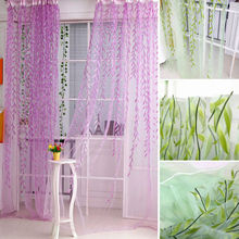 Sheers curtains Willow leaf Tulles 3d Window Sheer Curtains for Living Room cortinas curtains for Bedroom Kitchen 2024 - buy cheap