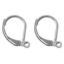 DoreenBeads Stainless Steel Lever Back Clips Earring Findings dull silver color W/ Loop 16mm(5/8")x 11mm(3/8"),30 PCs 2024 - buy cheap