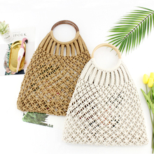 Knitting Beach straw Bag 2019 New Simple Hand-held Hollow-out Fishing Net Bag Holiday Net Bag 2024 - buy cheap