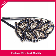 freeshipping wholesale fashion crystal beads handmade leaves design headband hairband with gems 12pc/lot 2024 - buy cheap