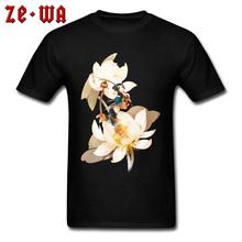 Camiseta com estampa de lótus-fada-masculina/feminina-algodão 2024 - compre barato