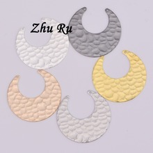 ZHU RU de la diosa de la Luna, 5 unidades/lote, 30mm, forma de media luna, apto para pulseras, collar, bricolaje, fabricación de joyas de Metal 2024 - compra barato