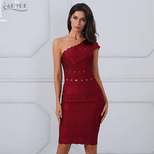 Adyce 2019 Fashion Summer Dresses Sexy One Shoulder Red Backless Hollow Out Mini Bodycon Celebrity Runway Party Dress Vestidos 2024 - buy cheap