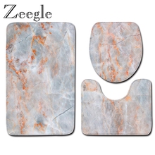 Zeegle-alfombra antideslizante para el baño, juego de alfombrilla para el inodoro, cubierta del asiento, patrón de mármol, 3 uds. 2024 - compra barato