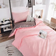 Fashion solid color cotton 3pcs bedding sets/bed set/bedclothes for kids/bed linen duvet cover bed sheet pillowcase #/ 2024 - buy cheap