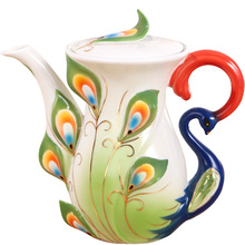 3 цвета креативный керамический чайный горшок Павлин фарфоровый чайный горшок инструменты кунг-фу чайный набор кофейная посуда для напитков чайная церемония подарок 2024 - купить недорого