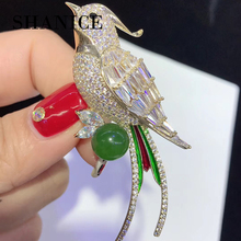 SHANICE Enameled Micro Pave CZ Cubic Zirconia Korea bird brooch high-end suit collar needle shirt collar pin buckle pin women 2024 - buy cheap