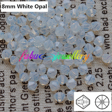 Envío Gratis Cuentas de cristal de ópalo blanco bicono, calidad superior, China, AAA, 8mm, 144 unids/lote 2024 - compra barato