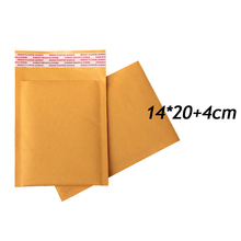 100 pçs/lote 14 cm * 20 cm + 4 cm Ouro Kraft Bolha Mailers Envelopes Acolchoados Da Bolha 2024 - compre barato