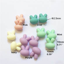 50pcs BPA Free Silicone Small Bunny Rabbit Teether Beads Pastel Color Beads For DIY Baby Teething Necklace Montessori Toy Chenka 2024 - buy cheap
