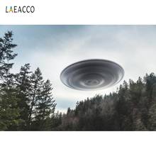 Laeacco floresta flutuante ufo para fotografia, fundo personalizado sem costura para estúdio fotográfico 2024 - compre barato
