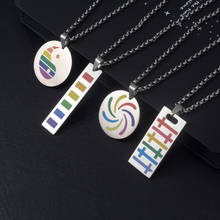 Wukaka Fashion Rainbow rectangle Gay Pride LGBT Necklace Windmill Square Girl Boy Symbol Stainless Steel Necklaces Men Jewelry 2024 - buy cheap