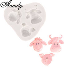 Aomily Cattle Sheep Pig Cake Mold Baking Supplies Pastry Chocolate Candy Jelly Mould Silicone Mold Birthday Decor Bakery Tool 2024 - buy cheap