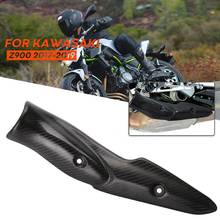 Capa de proteção térmica de fibra de carbono para escapamento de motocicleta para kawasaki z900 2024 - compre barato
