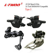Передний/задний Переключатель скоростей LTWOO A5 2x9 + рычаг переключения передач для горного велосипеда кассета 11-42T, LTWOO групсет 2024 - купить недорого