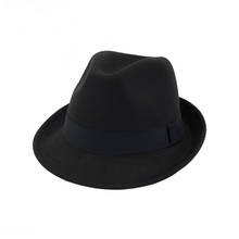 Фетровая шляпа для мужчин и женщин, имитация шерсти, зимние женские фетровые шапки, мужская мода, черный топ, джазовая шляпа, фетровая шляпа, головной убор, Sombrero HF32 2024 - купить недорого