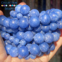 Natural Matte Blue Kyanite Stone Spacer Loose Round Bead For Jewelry Making 6-10 MM DIY Bracelets Accessories Wholesale 15" 2024 - buy cheap