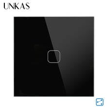 UNKAS EU Standard Light Touch Switch 1 Gang 2 Way Control Touch Screen Switch Crystal Glass Panel Touch Wall Switch 2024 - buy cheap