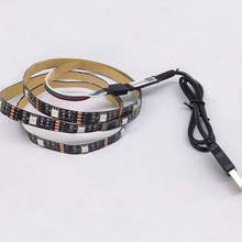 Fita de led para retroiluminação de tv, rgb, 5 v, usb, 5050, dcdesktop, 50cm, 1m, compatível com bluetooth