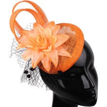 Fashion Fabric Flower Wedding Fascinators Hat Headband Elegants Womens Cocktail Church Millinery Elegant Lady Hair Accessories 2024 - buy cheap