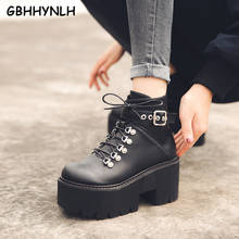 GBHHYNLH Woman booties Autumn Boots Womens Chunky Wedge Platform boots women ankle boots Punk Goth womens casual boots LJA872 2024 - buy cheap