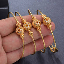 4 pçs padrão etíope ouro cor grânulo pulseiras para mulheres pulseira de casamento pulseira árabe melhor presentes 2024 - compre barato