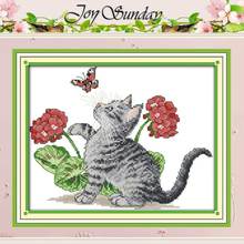 Cat and Butterfly counted Cross Stitch 11CT 14CT Cross Stitch Sets wholesale Chinese Cross-stitch Kits Embroidery Needlework 2024 - buy cheap