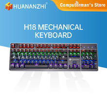 HUANANZHI игровая механическая клавиатура переключателя зеленого цвета 104 ключ проводной клавиатуры Anti-ghosting подсветкой светодиодный USB Gaming Keyboard для Gamer портативных ПК 2024 - купить недорого