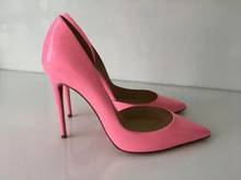 Zapatos de charol con aberturas laterales para mujer, calzado de fiesta, tacones finos, puntiagudos, Sexy 2024 - compra barato