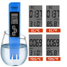 TDS EC Meter Temperature Tester pen 3 In1 Function Conductivity Water Quality Measurement TDS&EC Tester 0-9000ppm 45%Off 2024 - buy cheap