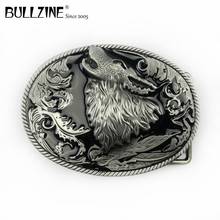 The Bullzine Wolf belt buckle with pewter finish FP-03319 with continous stock suitable for 4cm width belt 2024 - buy cheap