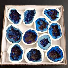 Aura agate geode mineral crystal quartz natural stone healing gemstones home decoration 2024 - buy cheap