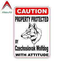 Aliauto Caution Car Sticker Property Protected By Czechoslovak Wolfdog Decor Cover Scratches for Vw Nissan Suzuki ,15cm*11cm 2024 - buy cheap