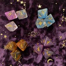 3 Pcs 8-Sided Rune Dice Resin Assorted Polyhedral Dices Set Divination Table Board Roll Party Cards Playing Game Toy 2024 - buy cheap