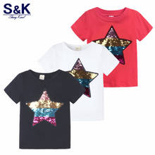 Ropa de verano para niños y niñas, camisetas con estrellas, Tops para niños y niñas, ropa de manga corta, XC-181 2024 - compra barato