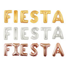 fiesta letter set 16 inch carnival holiday party shopping mall party decoration and arrangement aluminum foil balloon 2024 - buy cheap