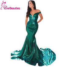 Vestido De noche largo brillante De sirena, vestido De fiesta con cuello en V, 2020 2024 - compra barato