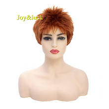 Joy & luck короткий парик Оранжевый цвет натуральный вьющиеся синтетические парики для женщин Pixie Cut Стильный высокая температура волокно 2024 - купить недорого